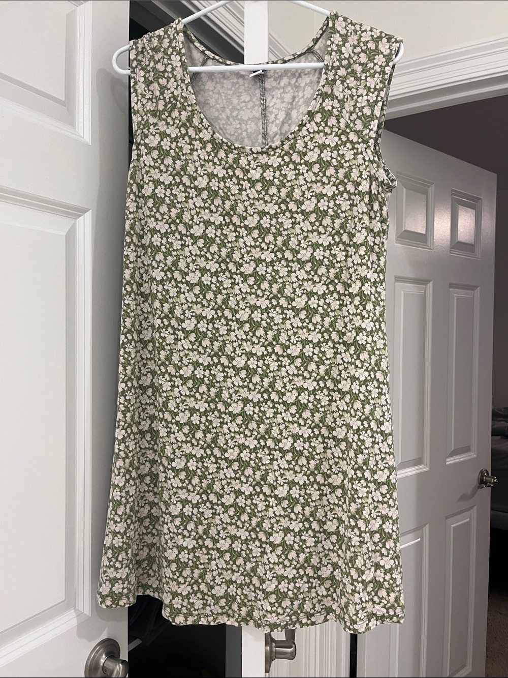 Old Navy Green Floral Sleeveless A-Line Dress Size Medium